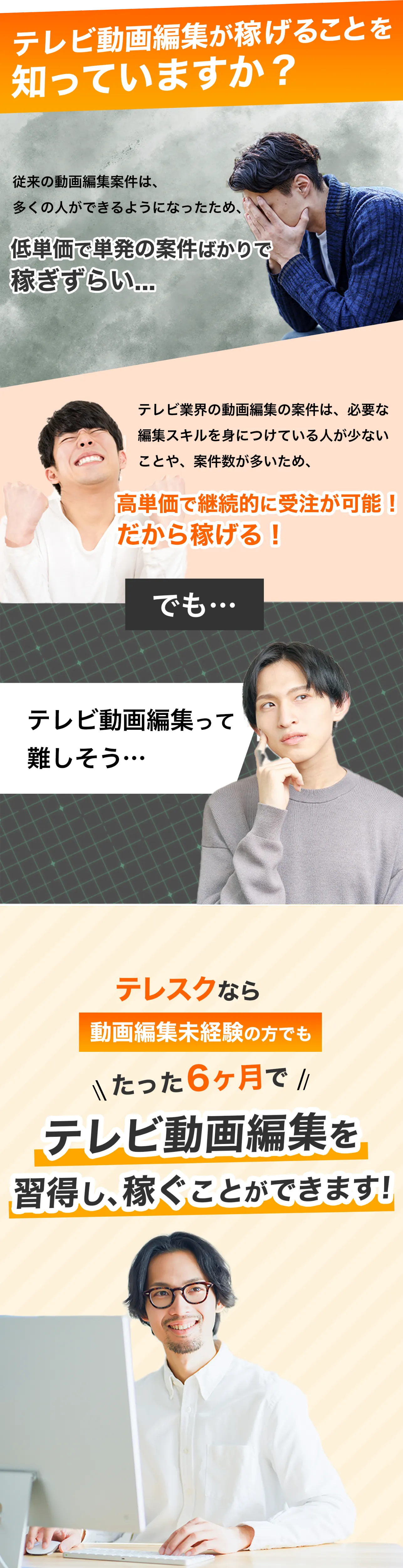 テレスクが選ばれる3つのポイント