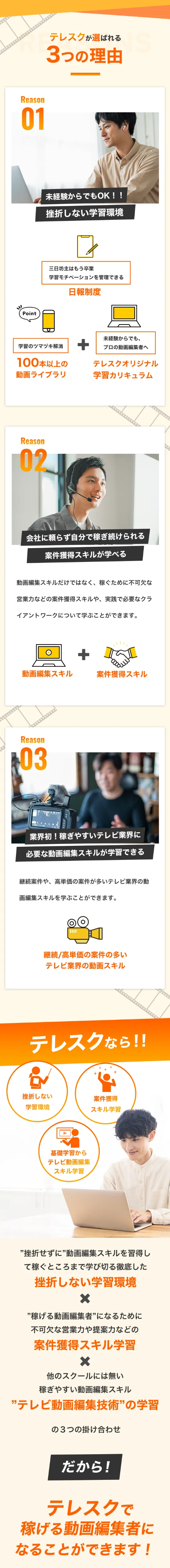 テレスクが選ばれる3つの理由